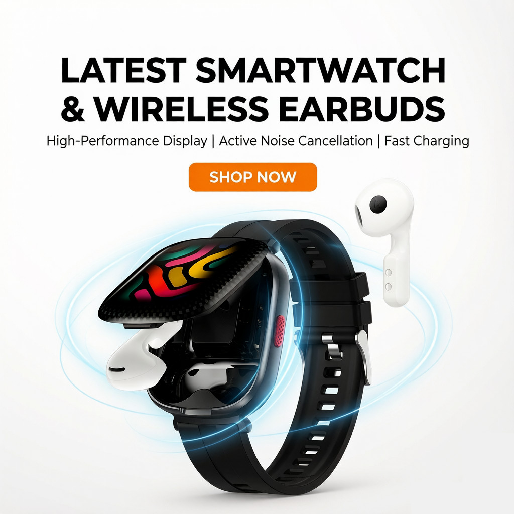 Smart Watch Bluetooth Earphone - Audio Music Track review and price