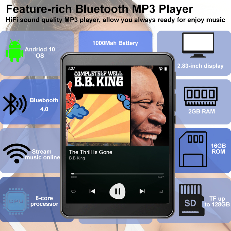 WiFi MP3 Player Andriod 10 Spo - Audio Music Free Download review and price